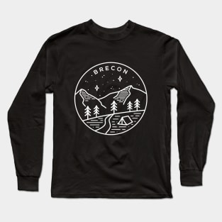 Brecon Beacons National Park Wales Emblem - Black Long Sleeve T-Shirt